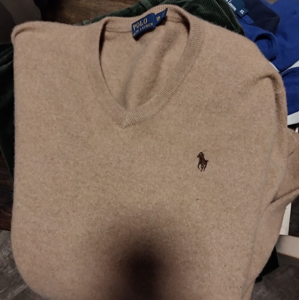 Polo Ralph Lauren wool V-neck sweater sz XL